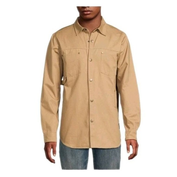 WESC Mens's Carpenter Style Workshirt Overshirt Sz M Twill Long Sleeve Cotton - Picture 2 of 9